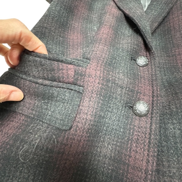 jacket blazer BANANA REPUBLIC XS/S cropped plaid wool blend classic boho indie - Picture 11 of 15